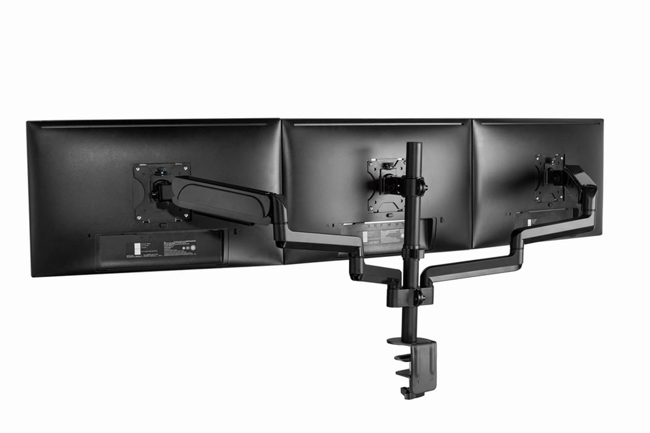Gembird Support Écran Ajustable pour Trois Moniteurs - 27" Chacun, Bras de Montage Complet avec Inclinaison, Pivot et Rotation, Compatible VESA, Noir