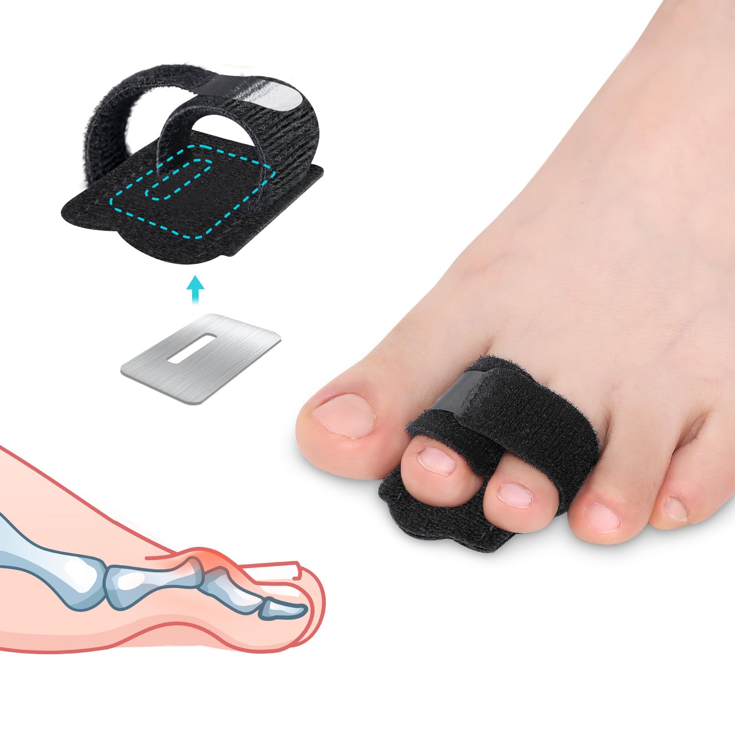 Hammer Toe Straightener Corrector Wrap for Women, Hammer Toe Splint Support - 1 in package