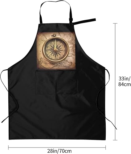 Miniatura 5 de Law of the Compass Navigation Aprons for Women with 2 Pockets, Kitchen Cooking Apron for Men, Water and Oil Resistant, Adjustable Bib Apron Extra