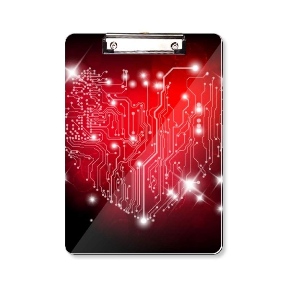 Porte-bloc cœur noir rouge A4 idéal pour vos notes de réunion