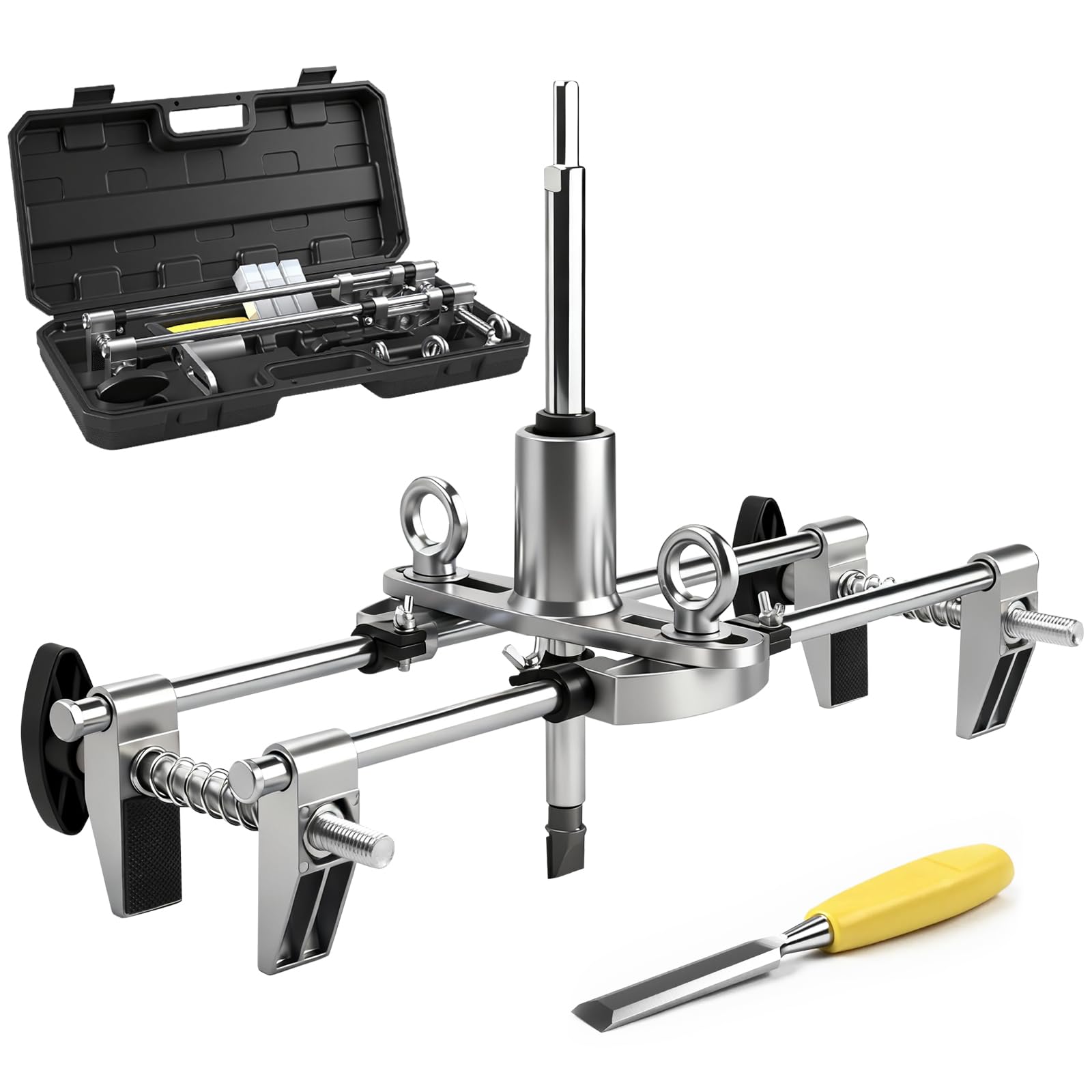 Idong Light Door Lock Mortiser Kit, Door Lock Hole Opener Kit, Fitting Jig Maintenance Set, Lock Jig Mortising Machine With 18/22/25Mm Tungsten Steel Cutters For Wooden Doors And Woodworking Installation