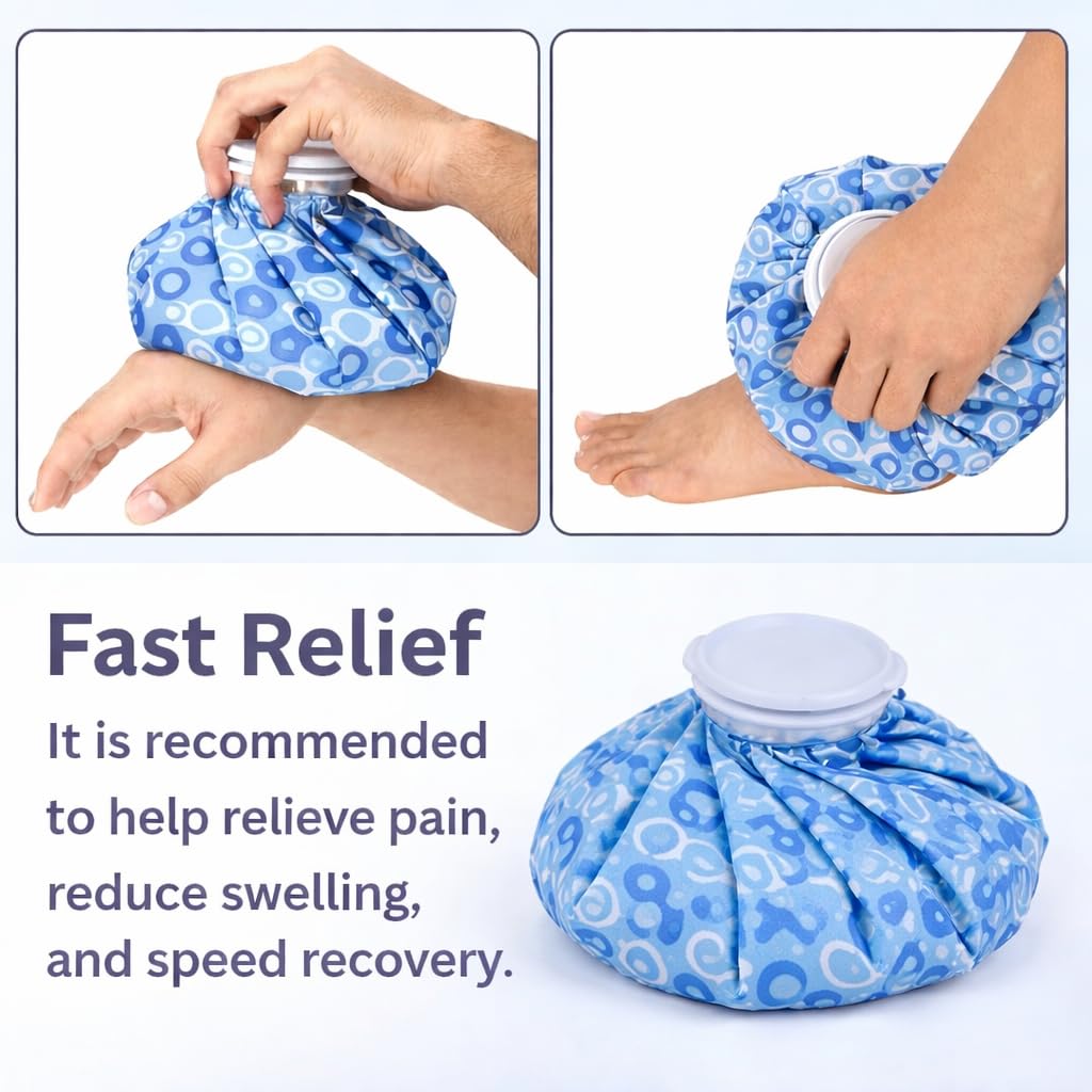 TREGO Hot & Cold Ice Pack Bag for Pain Relief | Reusable Pack for Cold & Heat Therapy | 9 Inch Bag with Leak-free Design | Best For Knee, Back, Muscle, Joints and Neck Injuries (MultiColor) 3