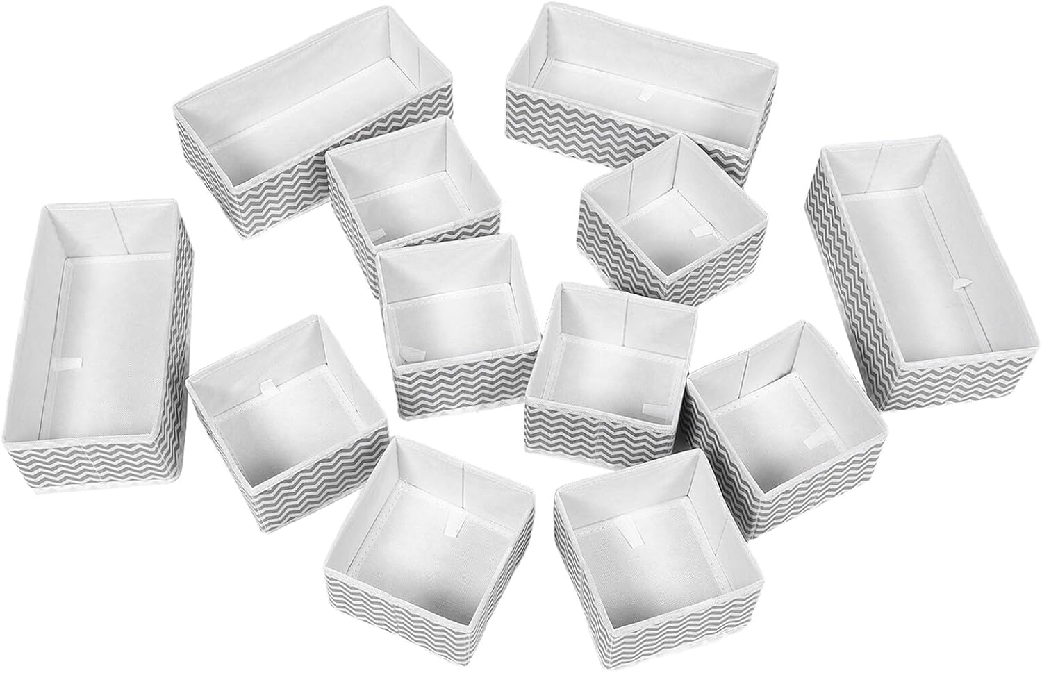 minkissy Underwear and Socks Drawer Organizer 12pcs Set, Non-woven Fabric Foldable Closet Storage Bins for Dresser Clothing and Undergarment Organization