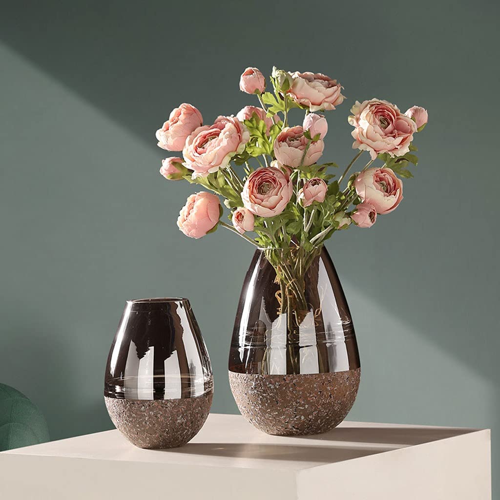 Vaso Semplice vaso di vetro trasparente Ornamento Tavolo da salotto idroponico Disposizione dei fiori for ufficio Fiori secchi Decorazione for la casa Vaso In Ceramica(L)