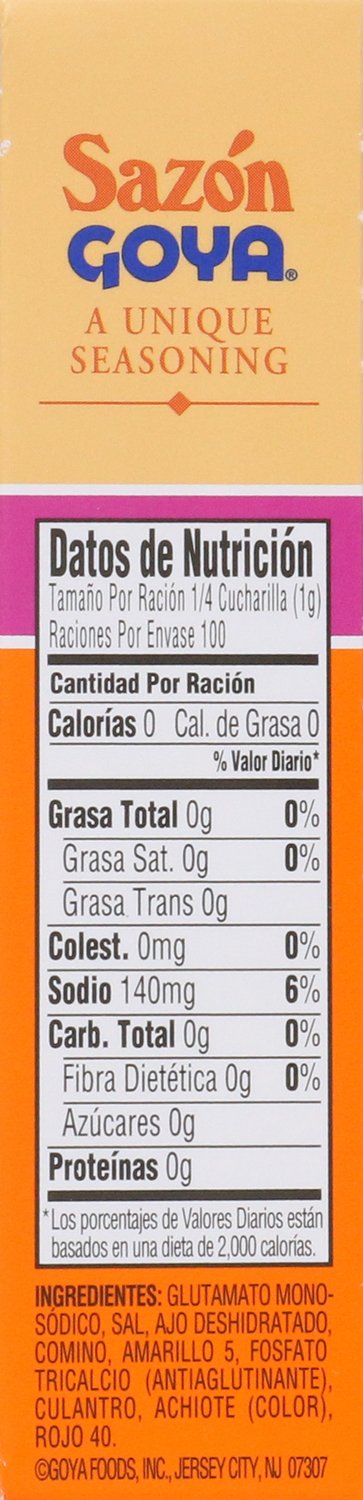 Goya Foods Sazón Seasoning with Coriander & Annatto, 3.52 Ounce (Pack of 18)