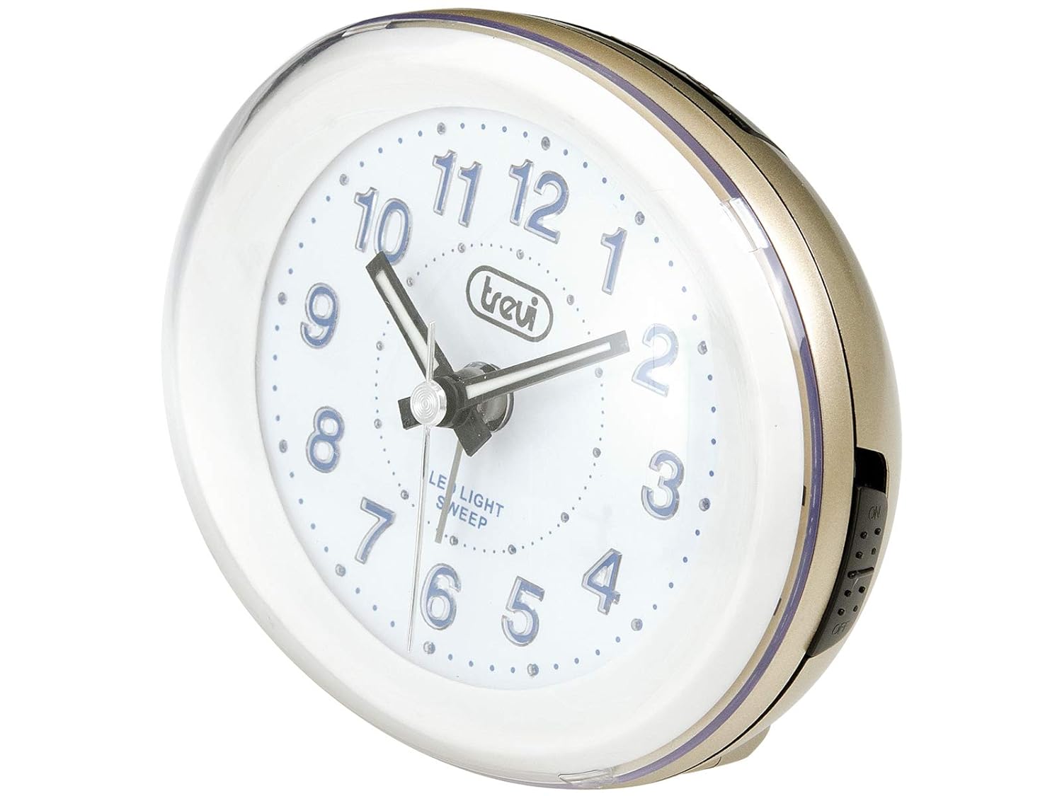 Trevi SL3052 - Compact Bedside Quartz Alarm Clock with LED Backlight - Silent Operation - Quiet no Ticking