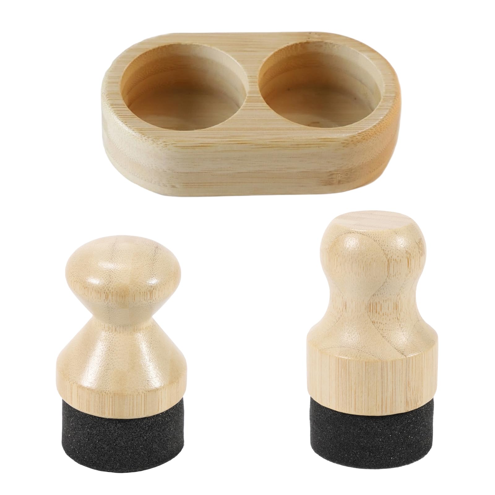 Kaeltsyn Professional Cutting Board Care Brush with 2 Sponge Wax Applicators 1 Wood Holder for Even Coating Maintenances Chopping Board Maintenance