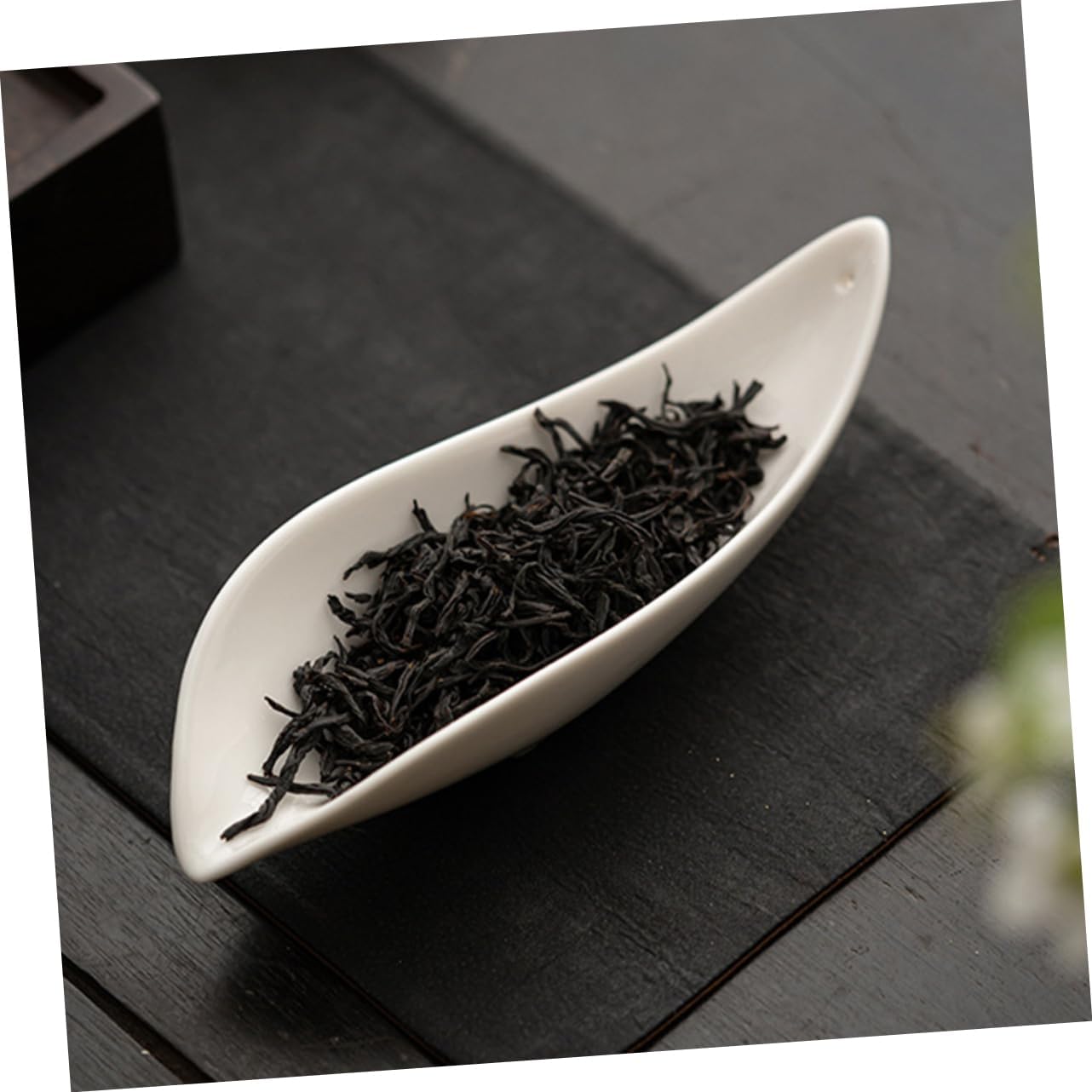 OUNONA Ceramic Tea Leaf Scoop Multi Functional Container for Loose Leaf Tea Beans and Salt Easy to Clean Simple Design