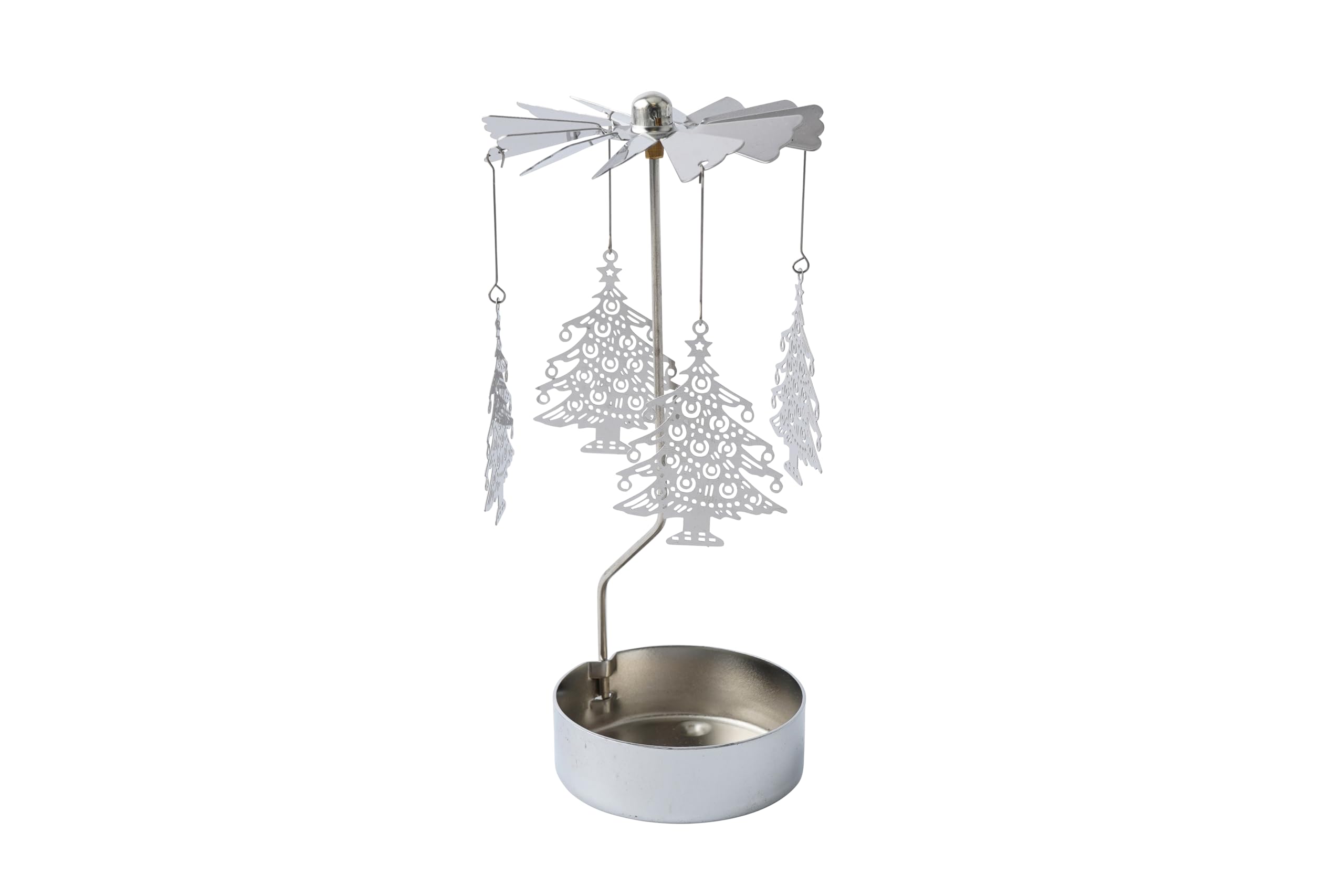 Cgb Giftware Silver | Christmas Tree Tealight Spinner | Festive Decoration | Home Decor | Christmas | Gb07857