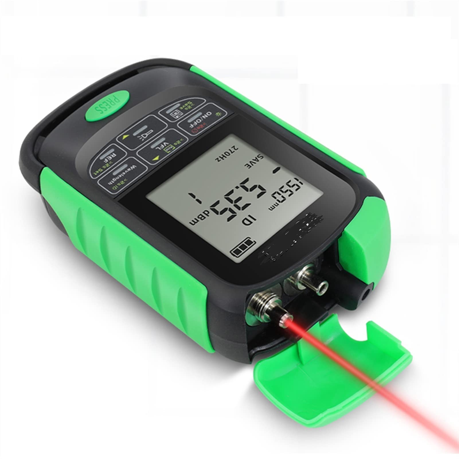 Localizador Visual de Fallas, Medidor de potencia óptico de batería 4IN1 LI 5km 15km 30km Vfl Localizador de fallas visuales Prueba de cable de red Tester de fibra óptica Luz LED | NC-30MW
