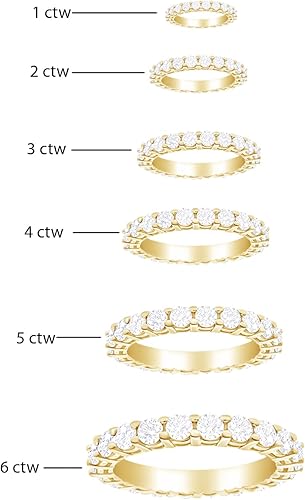 Miniatura 2 de Houston Diamond District 1-10 Carat LAB GROWN Diamond Eternity Wedding Anniversary Stackable Ring Band for Women Ultra Premium Collection (E-F Color