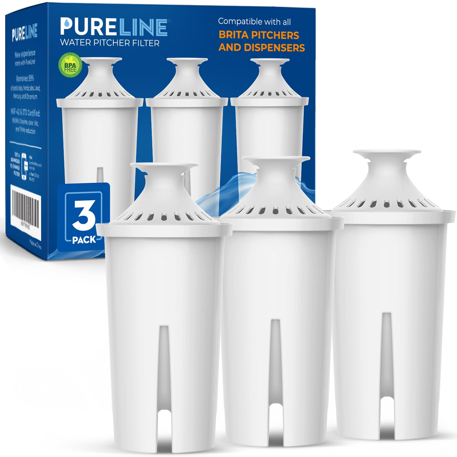 Amazon | Pureline Britaフィルター、ピッチャー、ディスペンサー