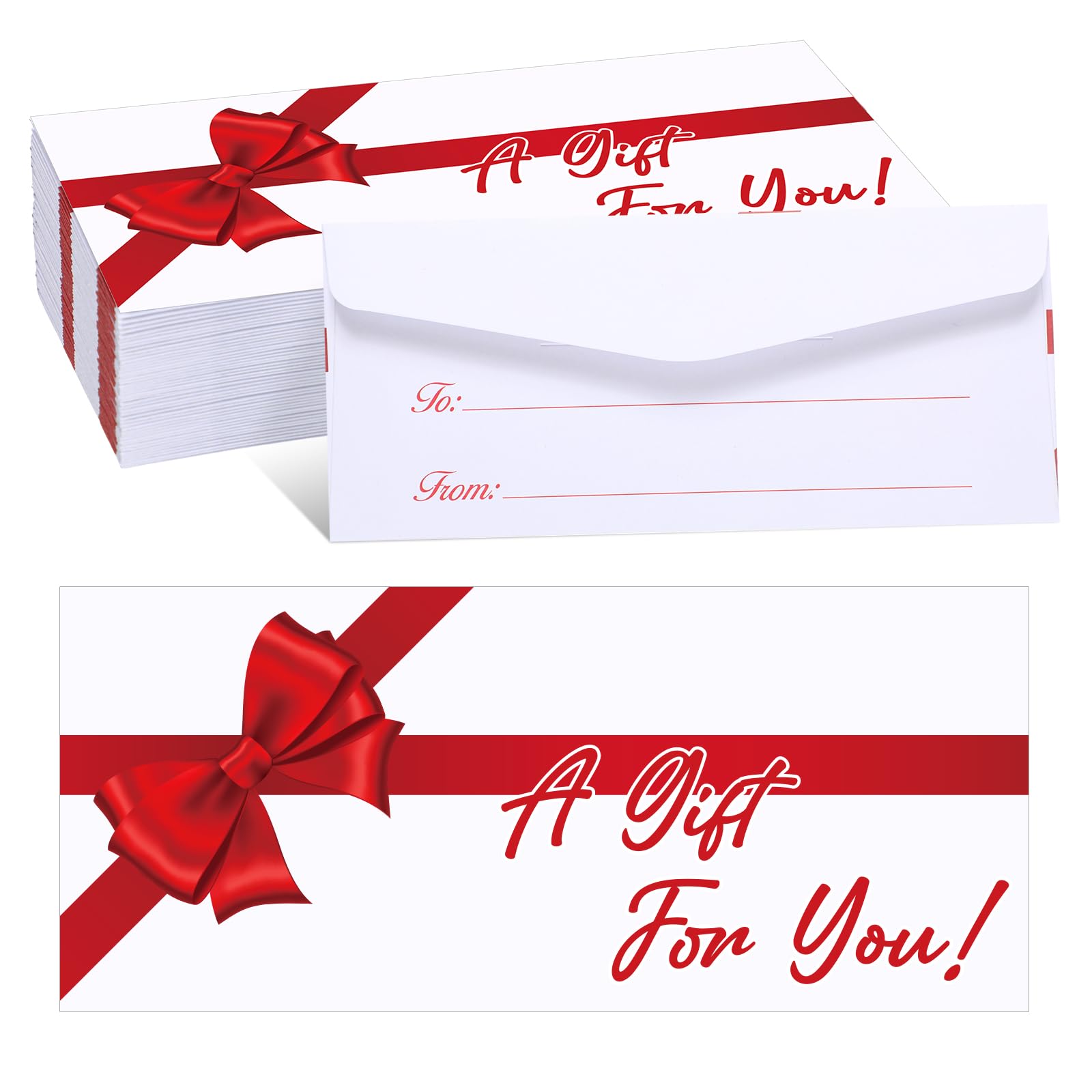 Lincia 200 Pcs Bow Tie Red Cash Envelopes for Money