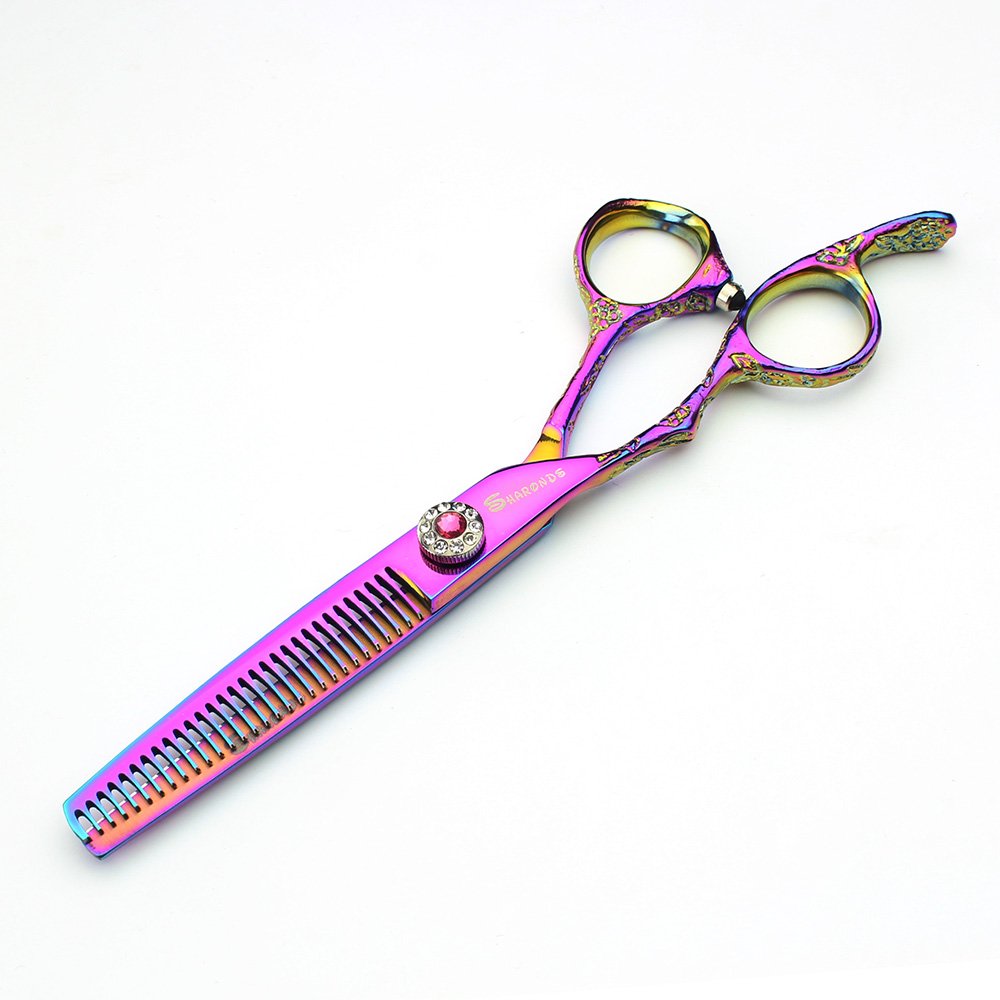 Hairdresser Professional Scissors Set Left-Handed 6 inch Hair sparse Hairdressing Scissors 440C (6-inch thinning Shears-C)
