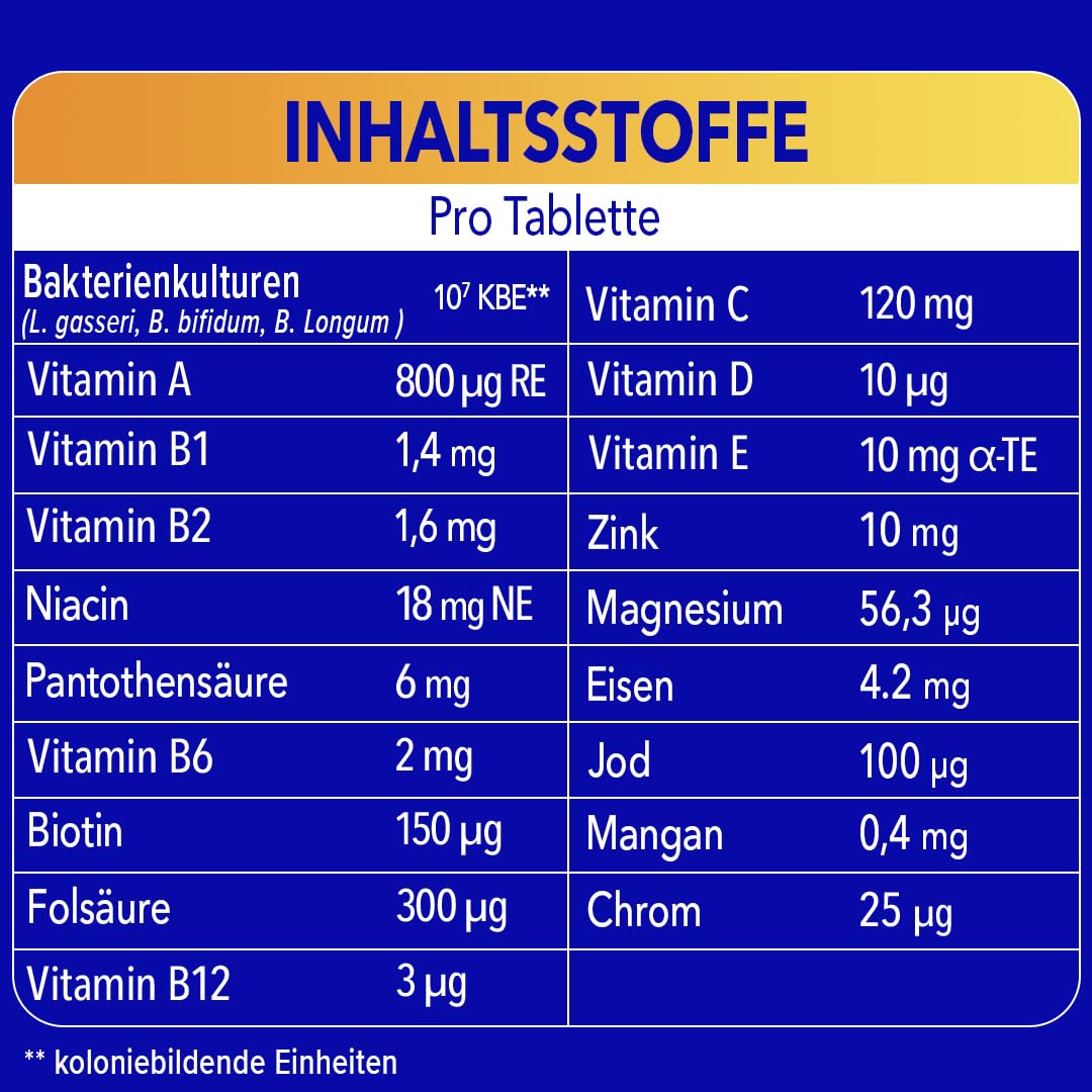 Bion3 Immun(1) Tabletten, Multivitamin Nahrungsergänzungsmittel zur Immun-Unterstützung(1) mit Vitamin C, Vitamin D, Zink & Eisen, sowie Bakterienkulturen, 90 Tabletten, 1-Monatsvorrat