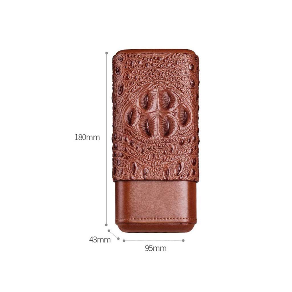 Custodia per sigari in Pelle, 3 Tubi, umidificatore per sigari da Viaggio, Porta sigari Rivestito in Legno, Scatola Portatile da Viaggio per 3 sigari, Mini umidificatore
