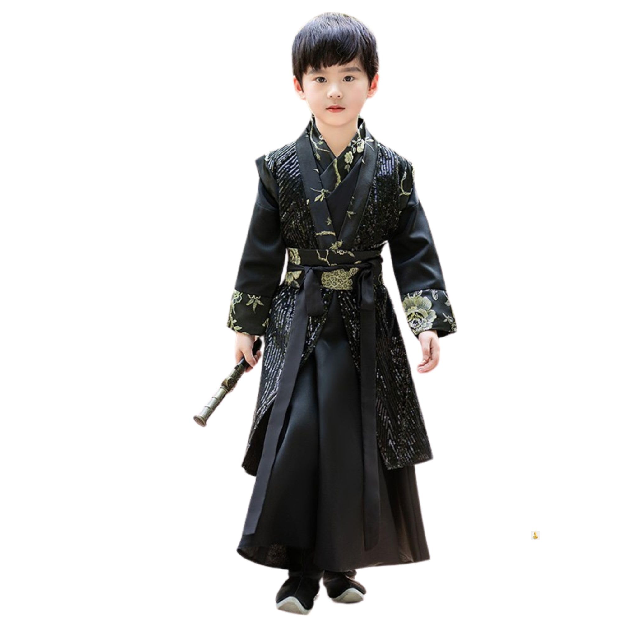 AINIFUKung Fu Hanfu for Boy Swordsman martial arts Robe Fencer Performance Costume Tang Suit