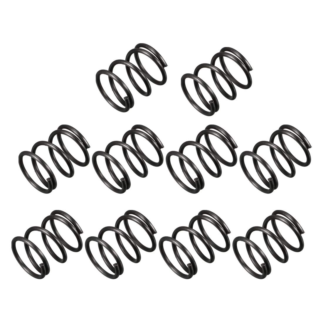 uxcell Compression Spring - 1.2mm Wire Dia, 13mm OD, 15mm Free Length Spring Steel Extension Spring,Black,10Pcs