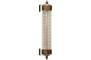 Heritage Spirit-Filled Metal Thermometer, 12.25-inch, Bronze, Long
