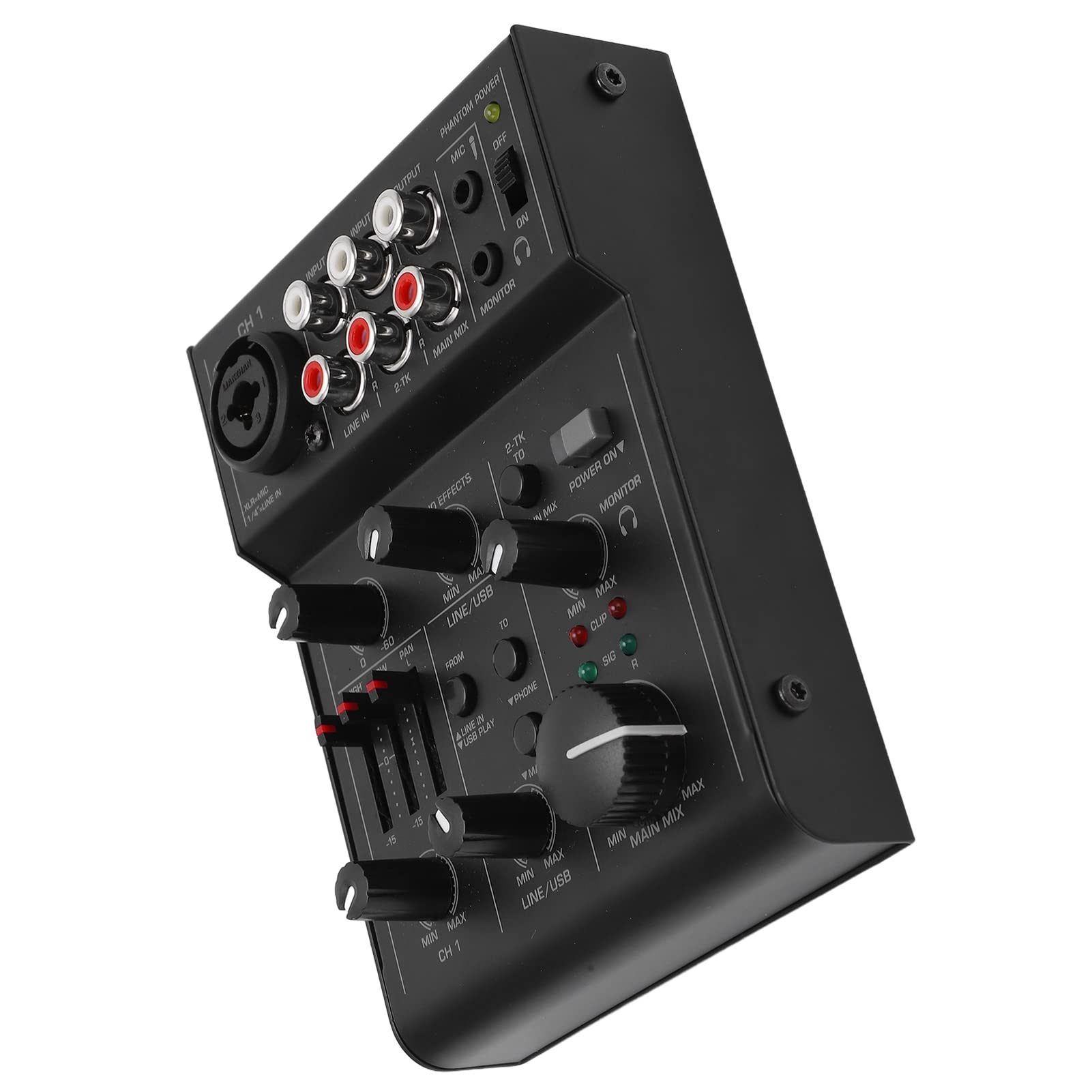 CHICIRIS Kompakter Digitaler Metallmixer, USB-betriebener Audio-Mixer-Controller mit Effekten, für Mikrofon, Computer, Laptop, PC, Mobiltelefon, Leistungsverstärker