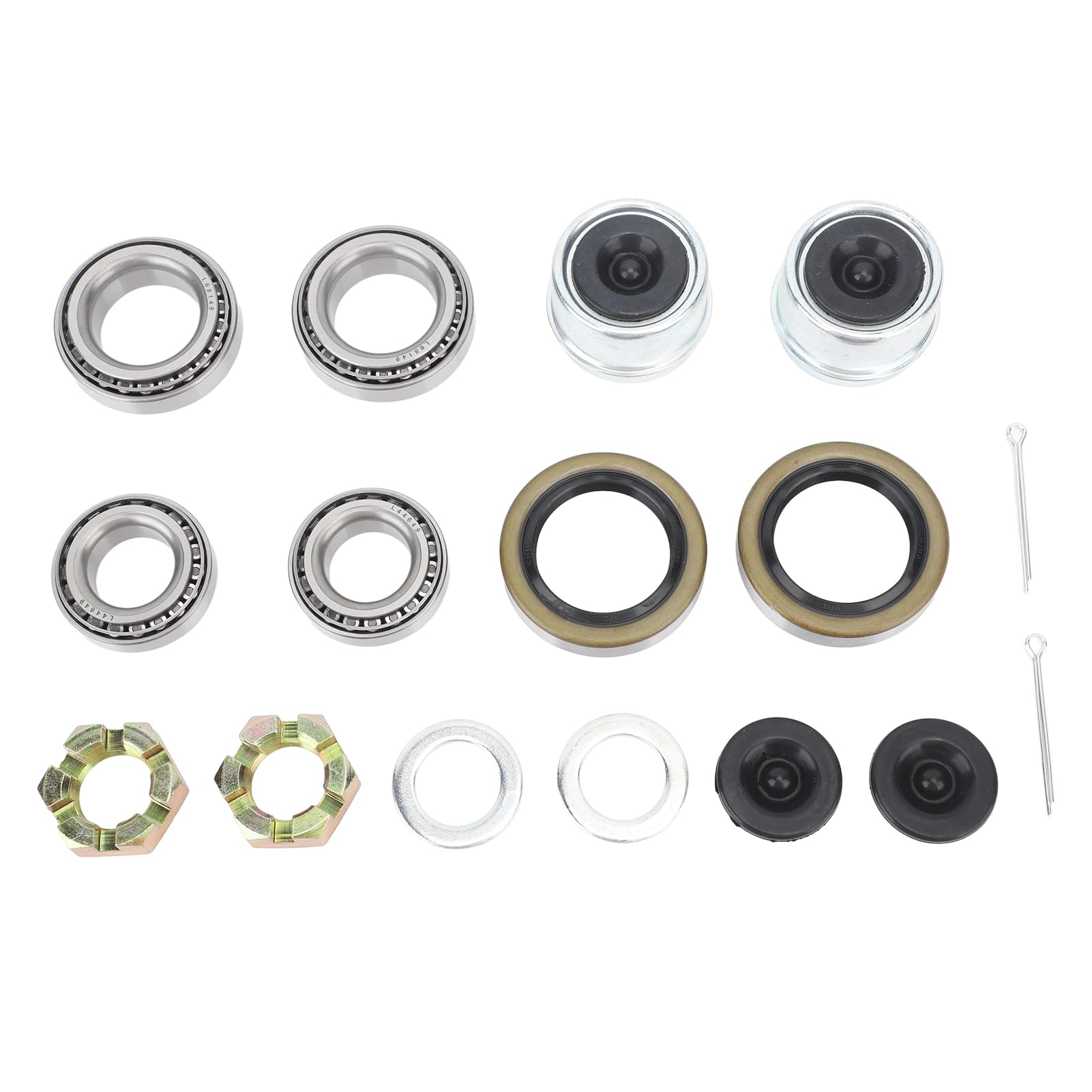 YedaHcy Trailer Axle Bearing Kit for 1 1/16in to 1 3/8in Axles, 3500lb Capacity, Includes L68149 L68111 Bearings, Low Noise, Lifespan, Complete Set for Smoothness Towing