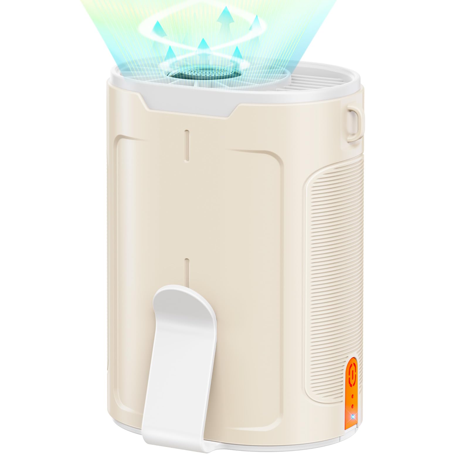 2025 AI Portable Fan Rechargeable, 4 Speeds 6600RPM Strong Airflow, Personal Waist Fan with up to 25H of Working Time, Hanging Neck Fan, Wearable Belt Fan for Camping, Outdoor, Jobsite - Champagne