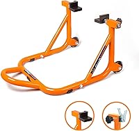 Vista 5 de GRAND PITSTOP Soporte para motocicleta, soporte de elevación de paddock para rueda trasera con horquilla y bobina de basculante, capacidad