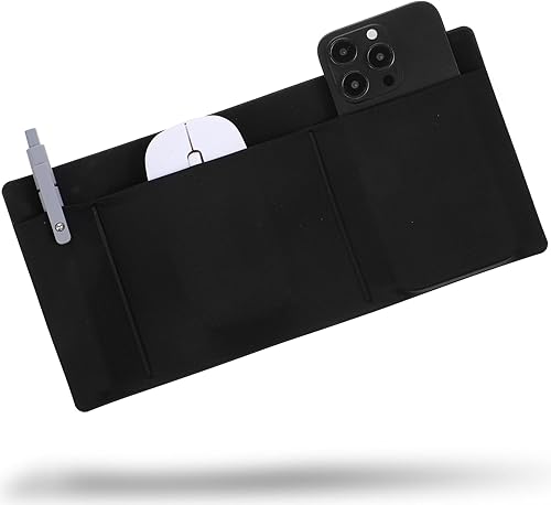 Miniatura 8 de 3-Pocket Organizer Mouse Holder for Laptop External Hard Drive SSD Holder Sleeve Computer Accessories Stick on Pouch Organizer Adhesive Pocket