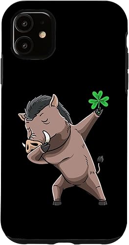 Miniatura 10 de iPhone 12 mini Dabbing Wild Boar With Shamrock Pig Case