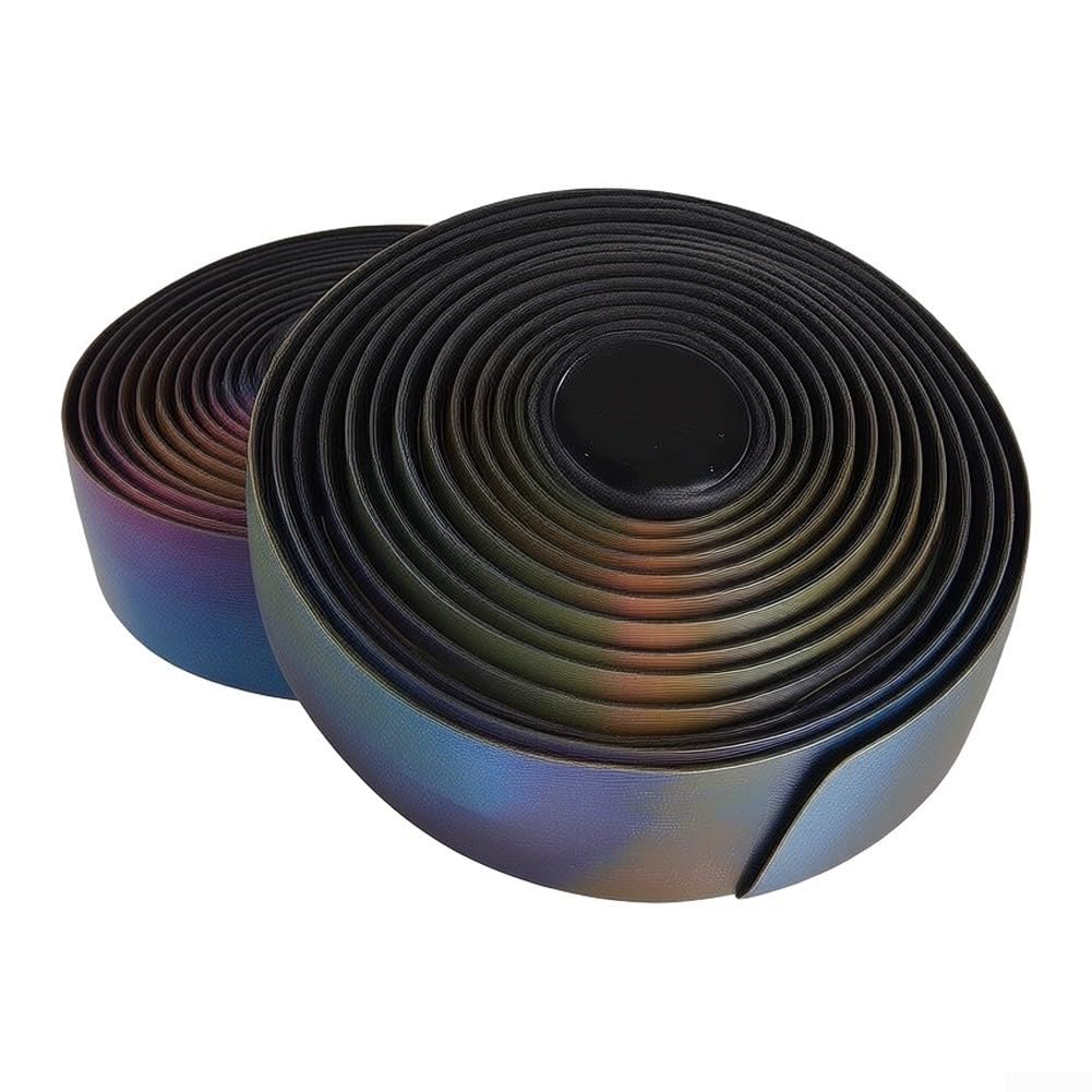 Iridescent Road Bike Tape PU Reflective Handlebar Wrap Shock Absorbent Anti-Slip Comfort Fit 215cm