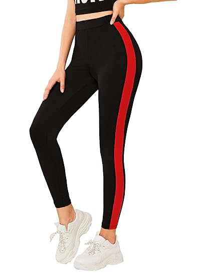Neu Look Gym wear Leggings Tights Ankle Length Workout Tights | Stretchable Sports Leggings | Sports Fitness Yoga Track Pants for Women (Red, Medium)