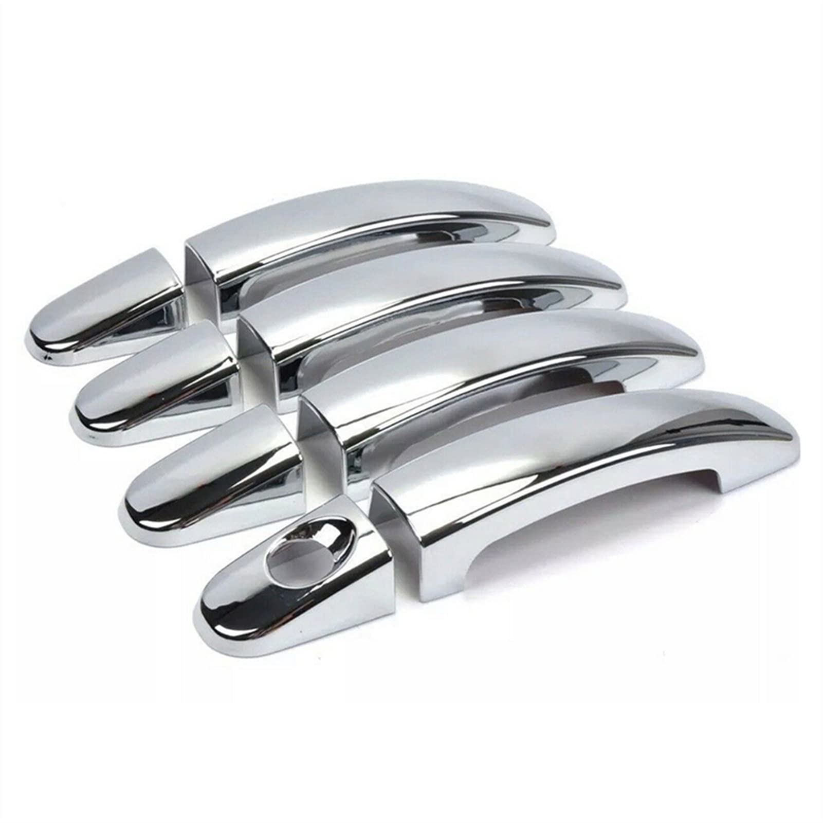 Rinkteea 2 Exterior Car Door Handle For Focus/C-Max/Escape/Kuga/Ranger 013-019 8 Pcs Car Exterior Door Handle Cover Protector Trim Carbon Fiber Pattern Chrome(2)