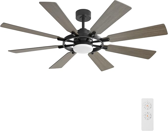 ELEHINSER 60 Inch Ceiling Fan with Lights and Remote