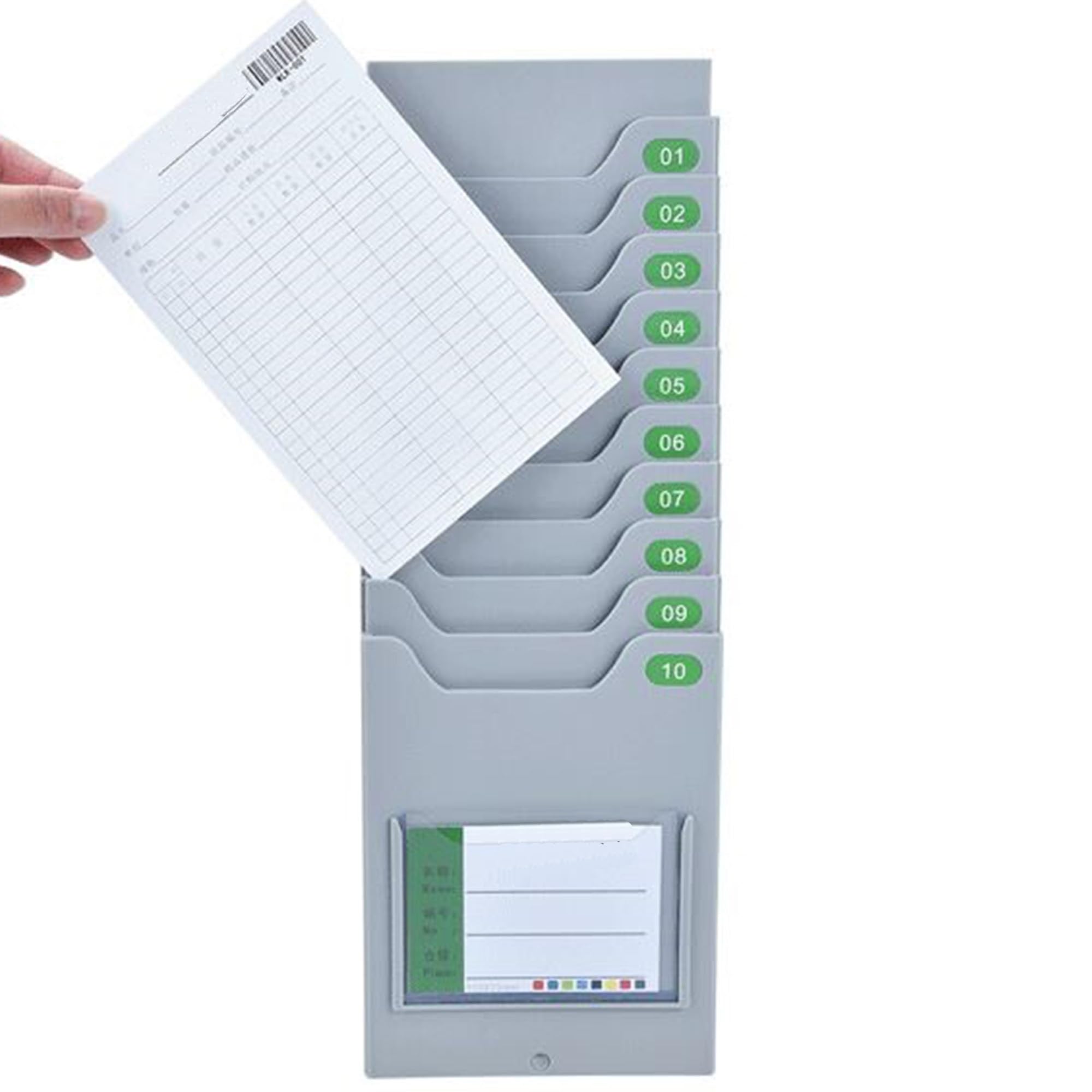 Anpassbarer Stempelkartenhalter Wandmontage: 5-30 Fächer Zeiterfassung | Flexibler Kartenhalter für 11,8 cm Standardkarten, Inklusive Nummern, Büro & Handel(25 Pockets)