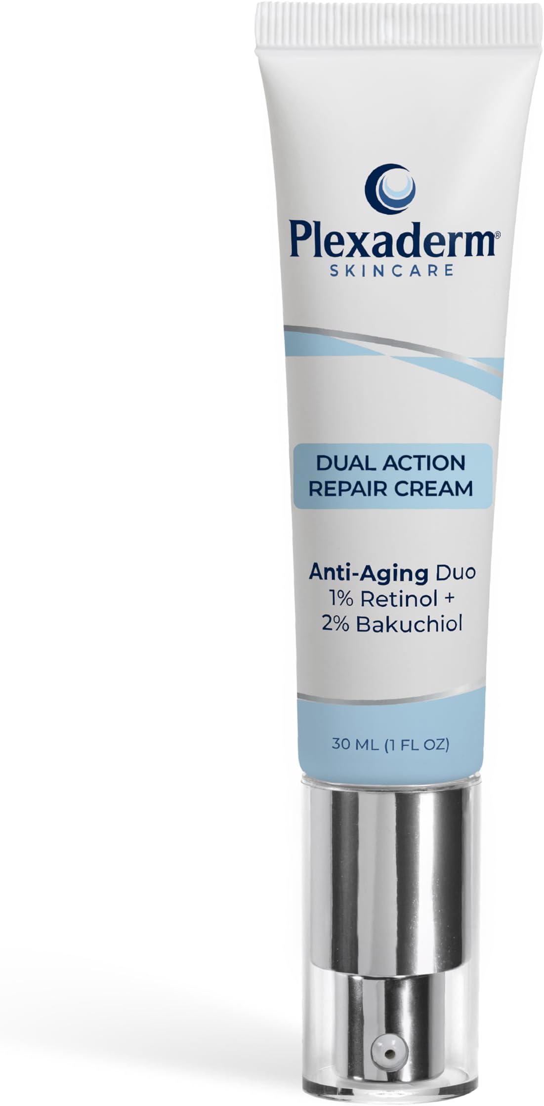 Plexaderm Dual Action Repair 1% Retinol Neck Cream. Anti Aging Cream with Retinol, Bakuchiol, and Hyaluronic Acid to Fight Wrinkles, Neck Lines and Crepey Skin, 1 fl. oz.