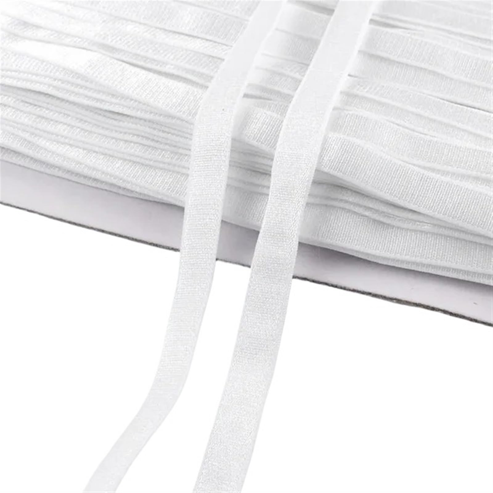 Bande Elastiche 10/20M 6-40mm Spandex Biancheria Intima Nylon Elastico Fascia Cinghie Reggiseno Nastro Fai da Te Cintura Indumento Elastici(White,20Meters,35mm)