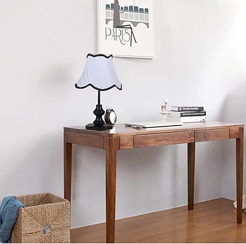 Miniatura 4 de JITEM Lámpara de Mesa Lámpara de mesa de estilo nórdico de 16.5 pulgadas de alto, lámpara de noche de madera retro con pantalla de tela, interruptor