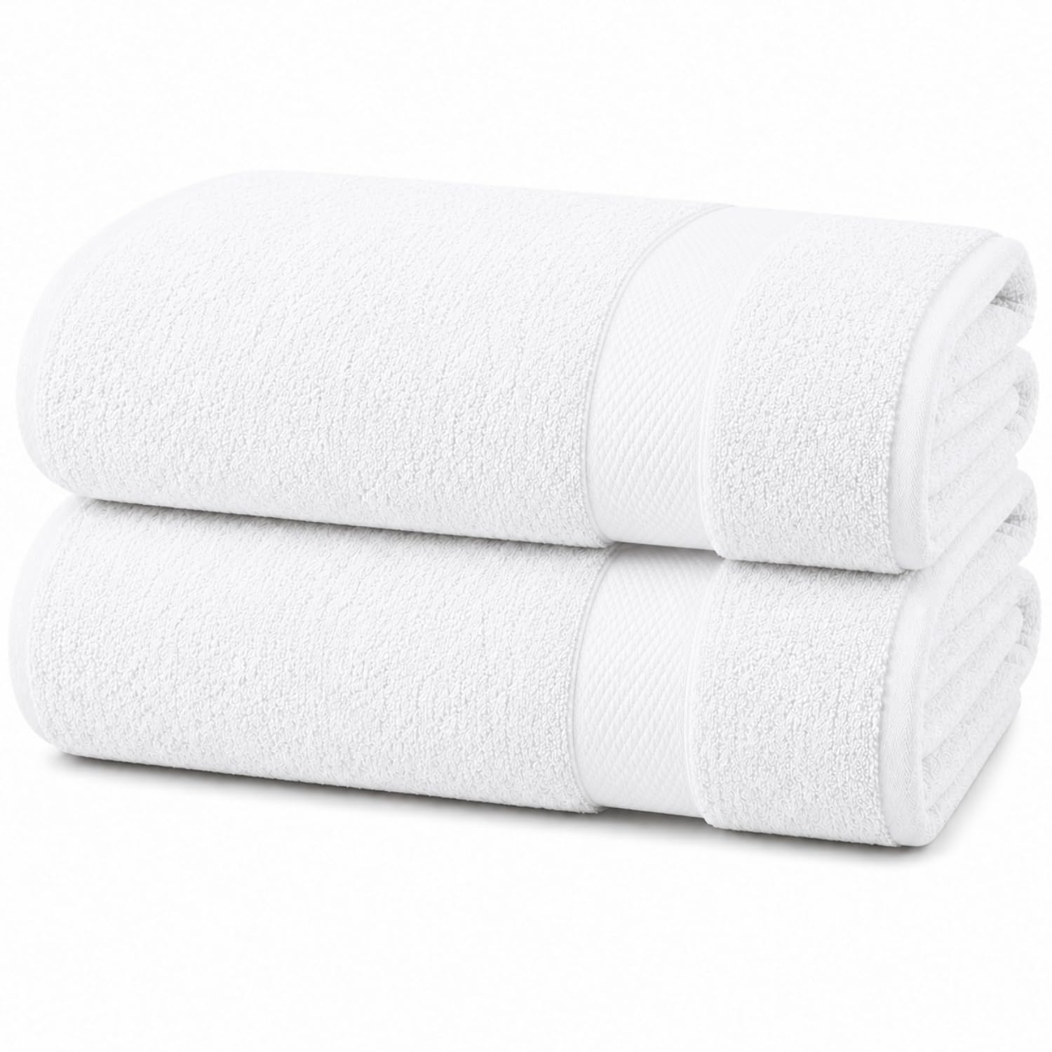 Opulent Dreams 100% Egyptian Cotton Towel Sets โ Soft, Absorbent, Quick-Dry โ Includes Bath Sheets, Bath Towels, Hand Towels, Flannels โ Luxuriously Easy to Wash (White, Bath Sheet (Pack of 2))