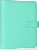Vista 7 de Antner Carpeta A5 de piel sintética de 6 anillas, para papel de relleno A5, planificador personal A5, carpeta de presupuesto recargable con cierre