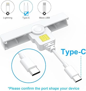 USB C CAC Reader - USB C DOD Military USB Common Access CAC Card Reader - Mini Fold and Portable Smart Card Reader Compatible with Windows, Mac OS Plug and Play