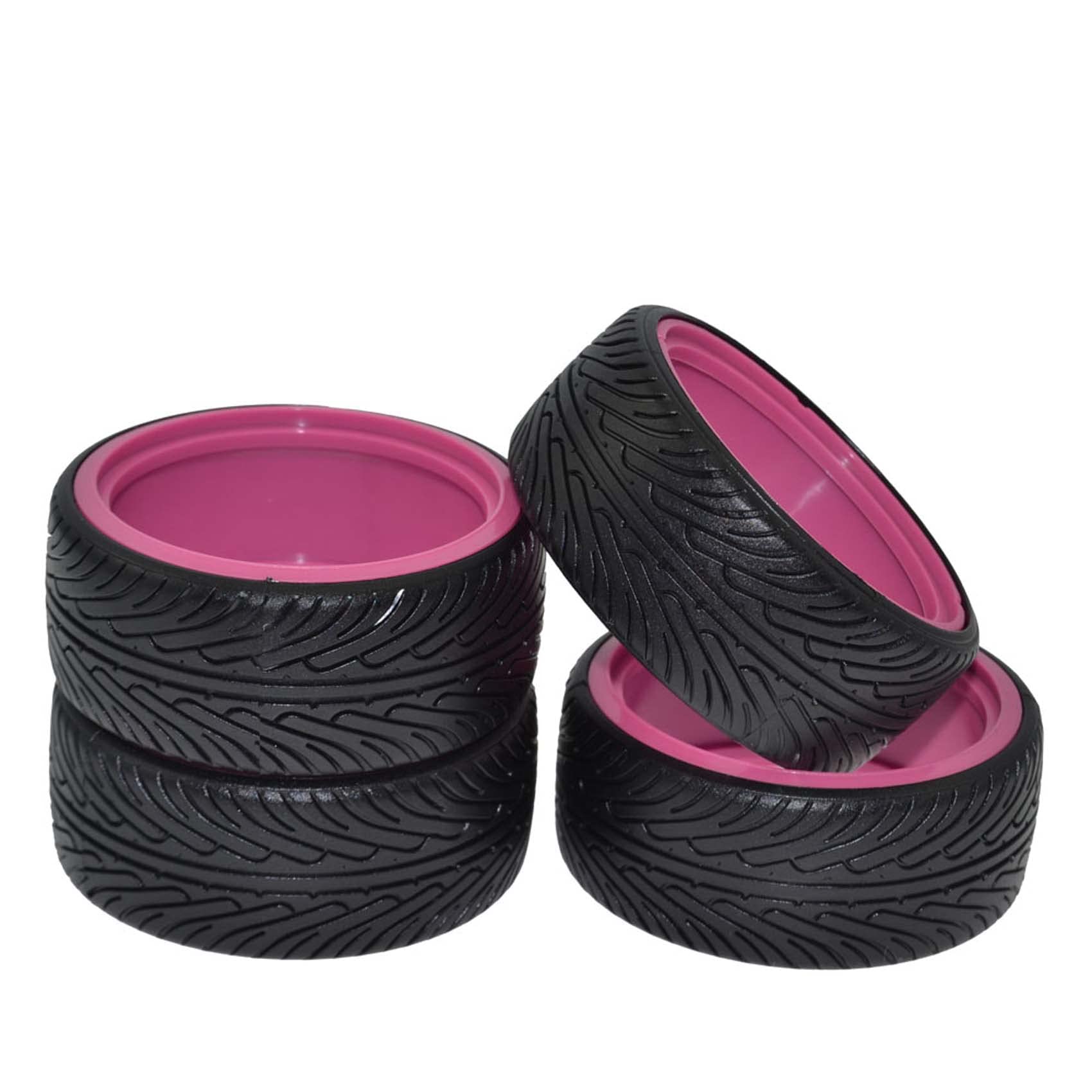 KEEDA 1/10 RC Drift Car Tires Hard Plastic Tyre for 1/10 Traxxas Tamiya HSP HPI Kyosho Racing Drifting Model Car (Purple) - Image 3