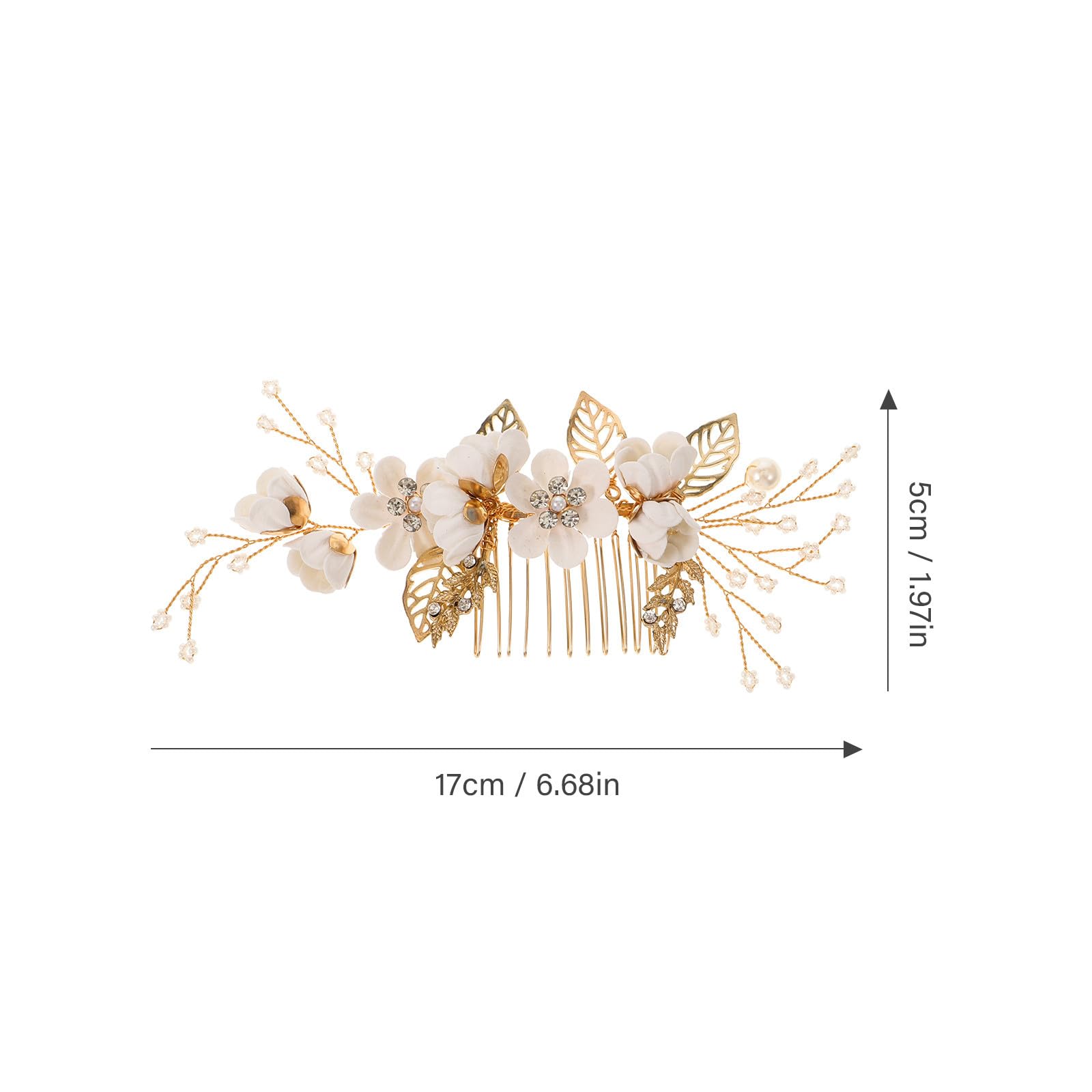 Healvian 1 Set Haarkamm-clips für Die Hochzeit, Florale Brauthaaraccessoires, Grüner Strass-haarschmuck aus Legierung für Brautjungfern Und Hochzeitsgäste