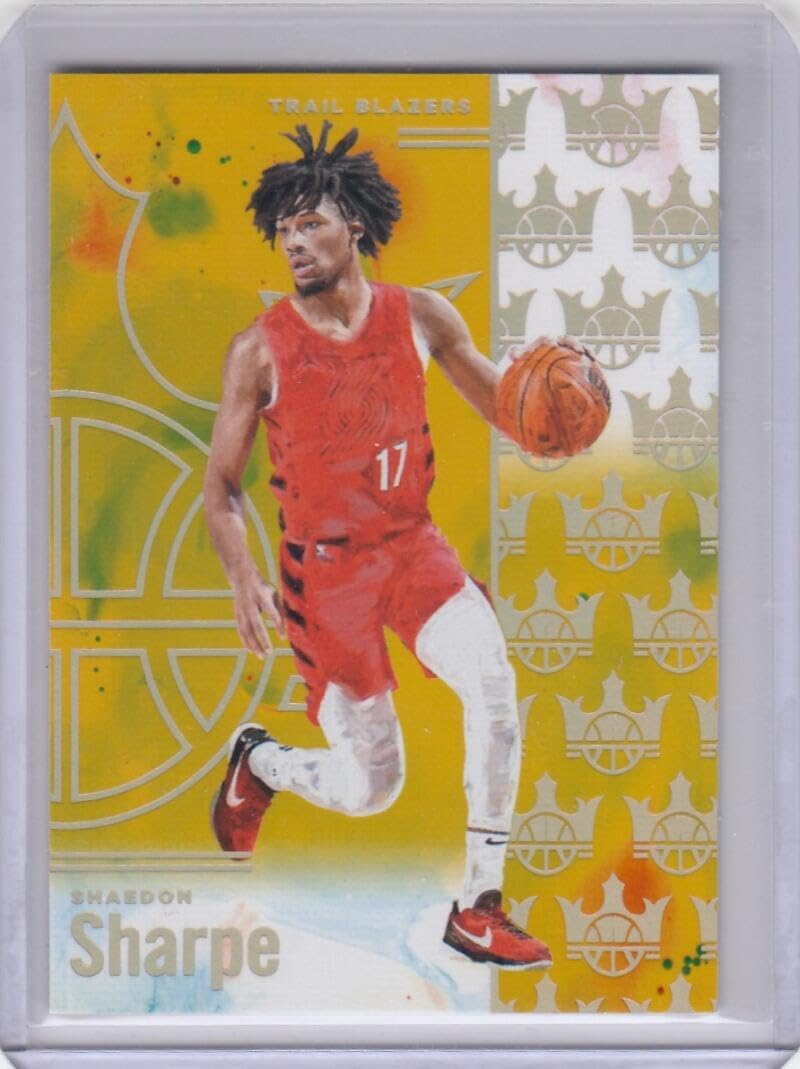 Basketball Trading Card 2024-25 Panini Court Kings Gold #93 Shaedon Sharpe EX/NM 5/10 Blazers