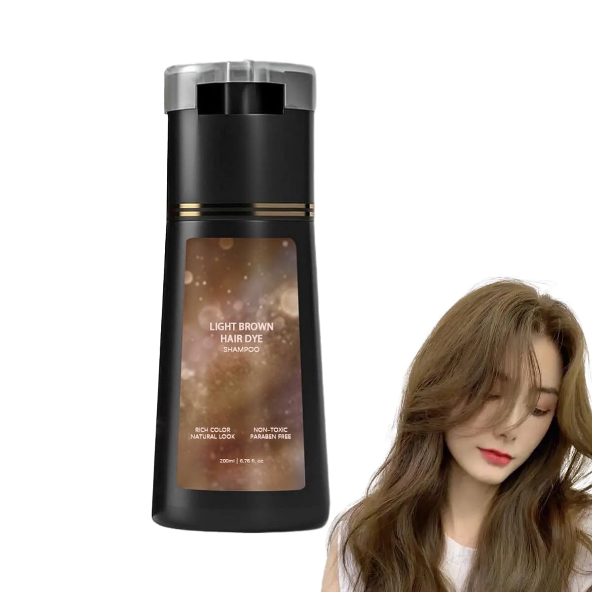 Hair Dye Shampoo, Hair Color Dye Shampoo Suitable for Women & Men (Light Brown)
