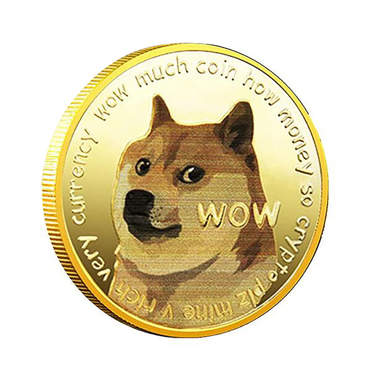 Queambler Gold Dogecoin Coin Doge Coin Commemorative Coin Physical Blockchain Crypto Collectible Coin With Protective Case 1Pcs