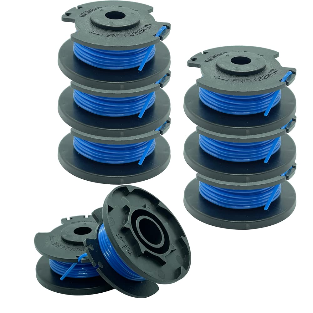Mumaxun Replacement RAC124 1.6mm Strimmer Spool Line Compatible with Ryobi One+ Cordless Grass Trimmer RLT1825M13, RLT1830H13, RLT1830H15, RLT1830Li, RLT2925 (8pcs)