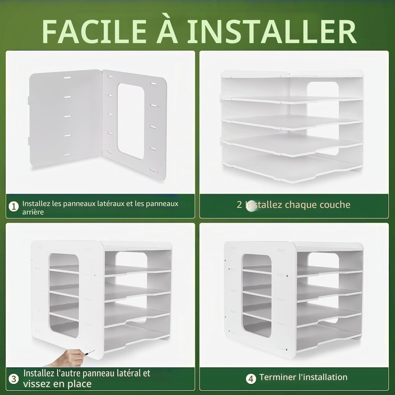 LATERN 5 Niveaux Organisateur de Bac À Courrier, Bac de Classement en Papier A4 Détenteur de Document de Fichier Organisateur de Bureau avec Porte-Stylos pour Maison Bureau École Bureau Organiser
