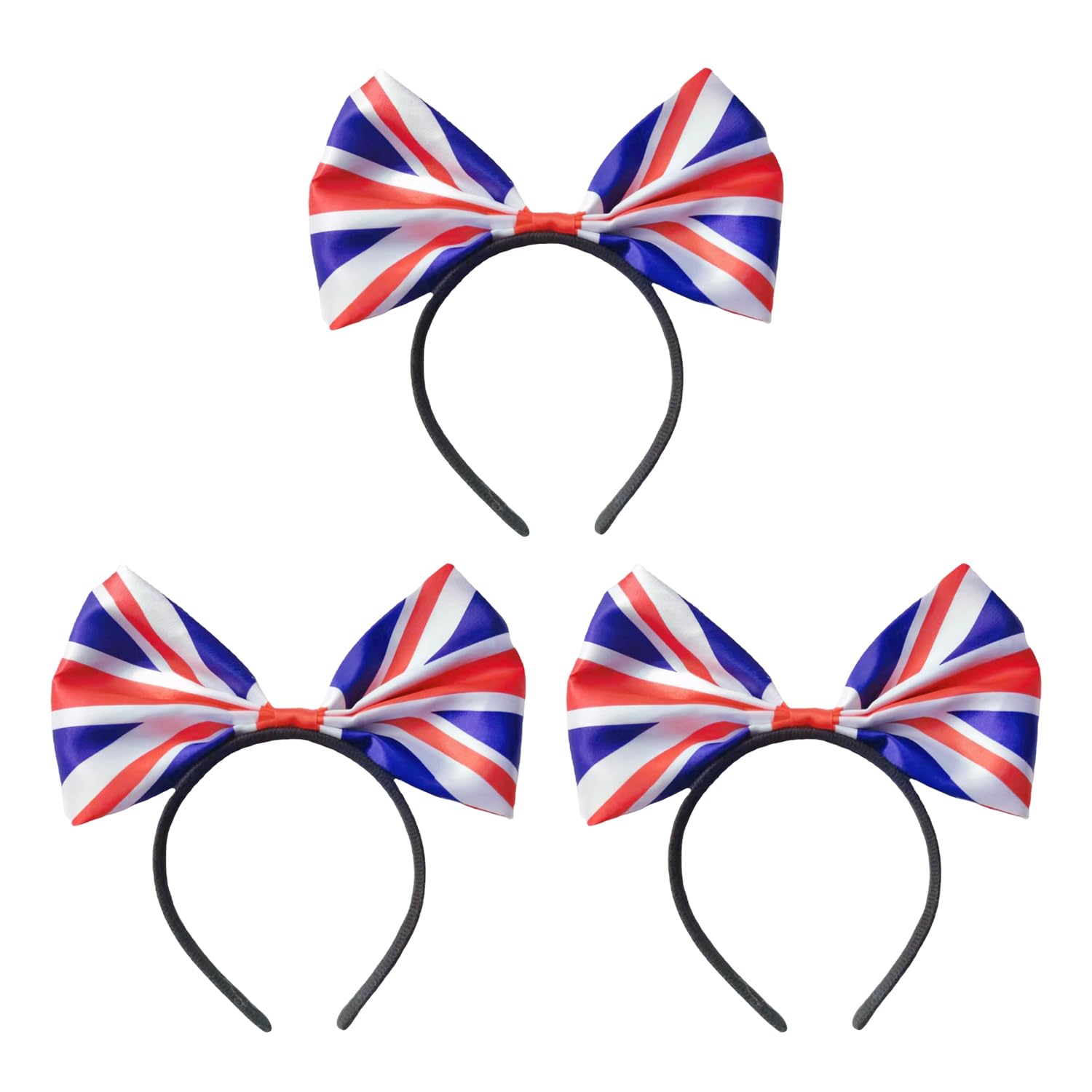 3 Pieces Of British Flag Headband, Bow Headband, Sports Meet Support Accessories, Celebration Decorative Headband