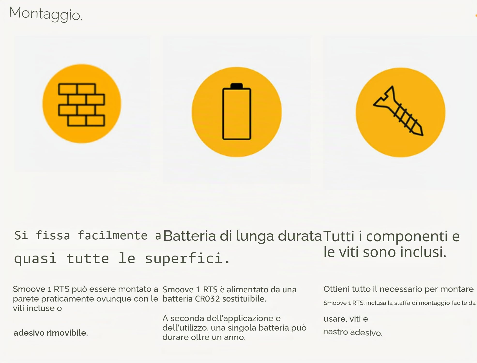 Somfy Smoove 1811533 RTS 1 canale interruttore a parete senza fili