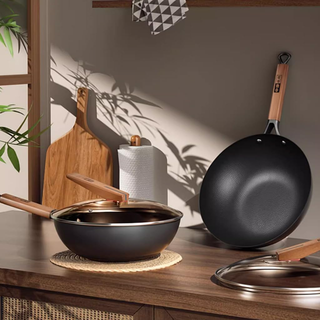 Amazon | こびりつかない鉄鍋 精製鉄中華鍋 素焼き鍋 家庭用中華鍋